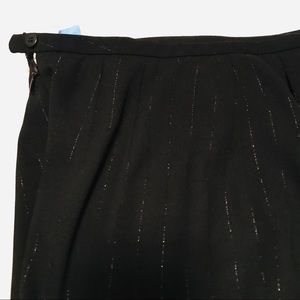 Ann Taylor Loft Black w/Silver Metallic Glitter Pinstripe High Rise Trousers